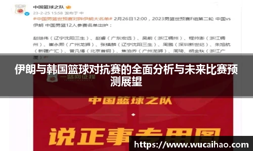 伊朗与韩国篮球对抗赛的全面分析与未来比赛预测展望